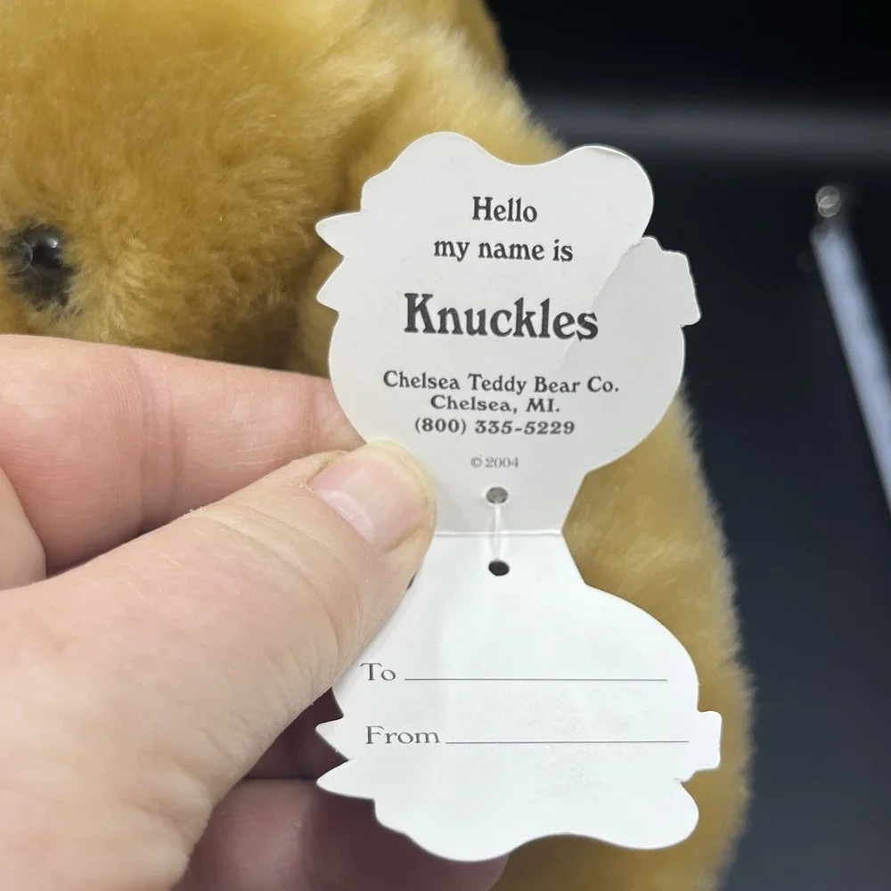 Collegiate Licensed Michigan Go Blue‎ Chelsea Teddy Bear Co Knuckles Dog NWT